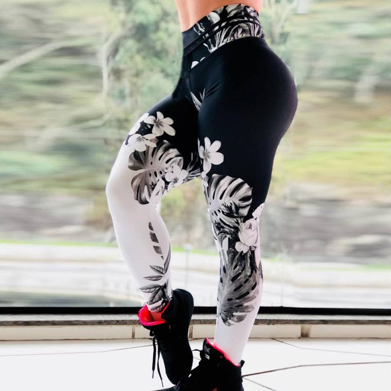 Womens CHRLEISURE Digital Printing Workout Leggings