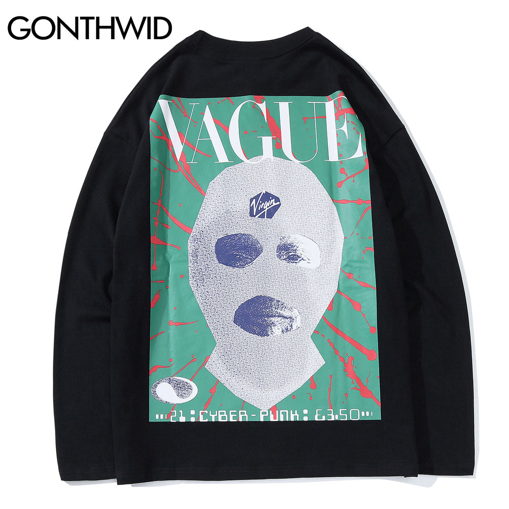 GONTHWID Mens Long Sleeve Tee Shirts Creative Print