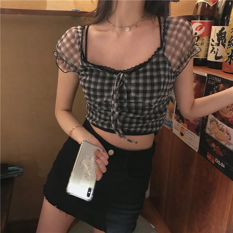 Womens Retro Plaid T-shirt