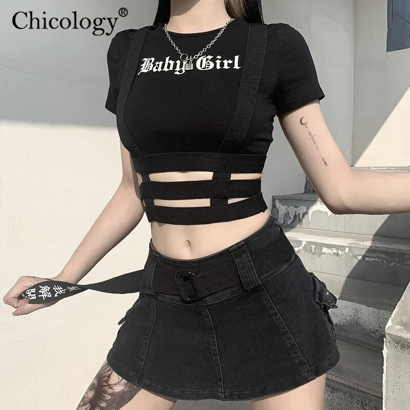 Womens Chicology Gothic Crop Top T-Shirt