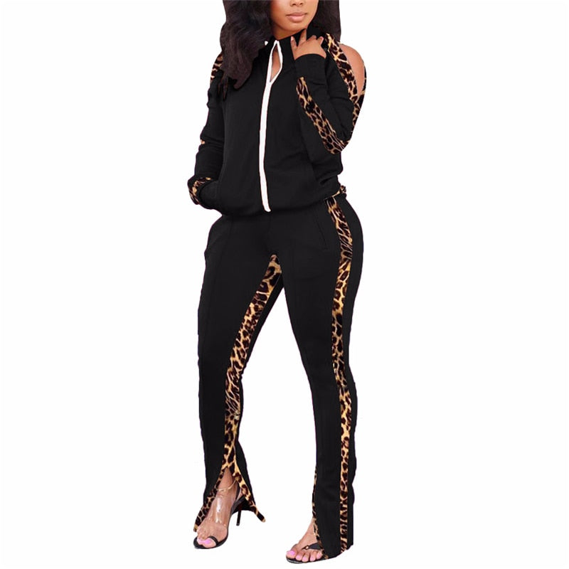 Womens Winter Ladies Casual Sportswear Zipper Striped Tracksuit