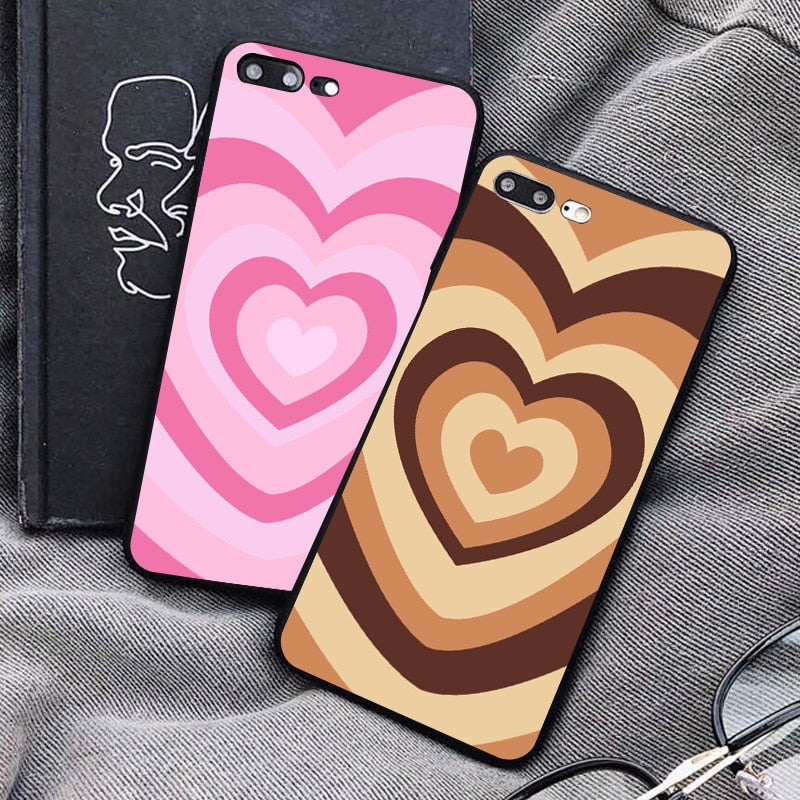 Cute Hot rainbow Heart shape Love soft silicon phone case For iphone