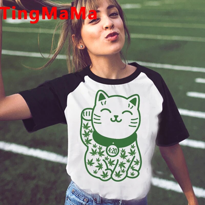 Womens Marijuana Harajuku Bong T-shirts