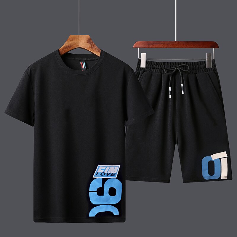 Men's T-shirts Shorts Sets Polyester Fashion Printed Outwear