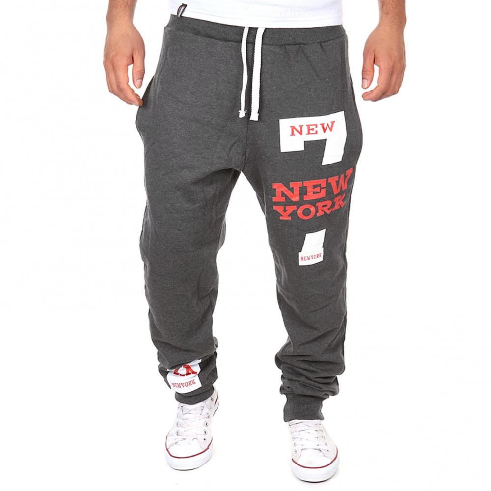 Men Casual Jogger Number 7 Printed Letter Drawstring Sweatpants