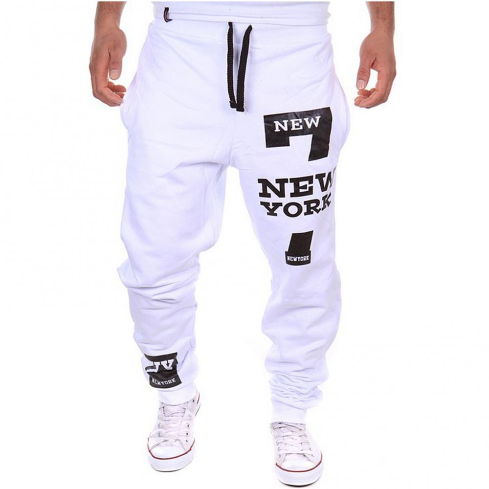 Men Casual Jogger Number 7 Printed Letter Drawstring Sweatpants