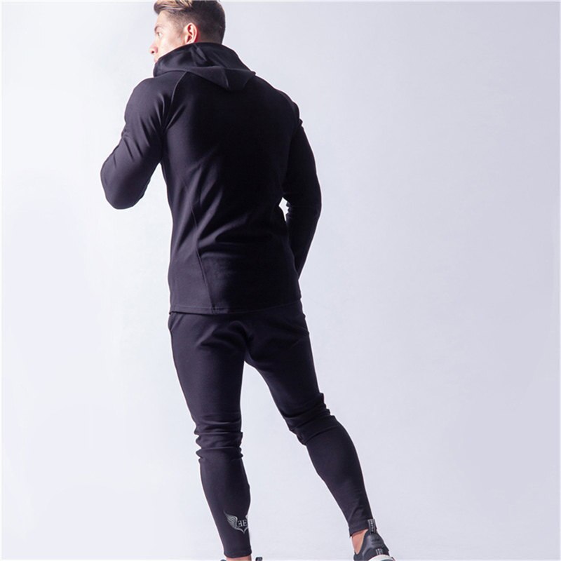 Men Leisure training fitness Brand Sportwear Tracksuit Set