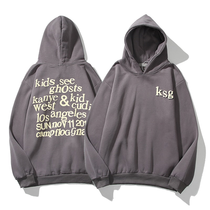 Men's Graffiti Letter Foam Plus Velvet Sweatshirts