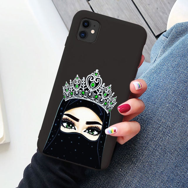 Woman Crown hijab Face Muslim Islamic beautiful Cases for iPhone