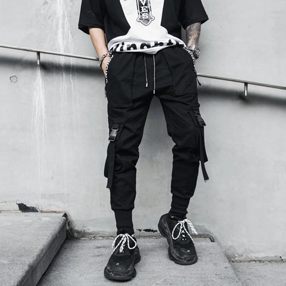 Mens BYBB'S DARK Ribbons Black Harem Pants