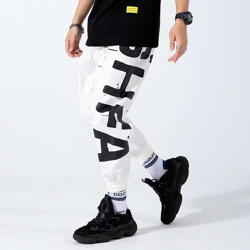 Hip Hop Joggers Men Letter Printing Mens Harem Pants