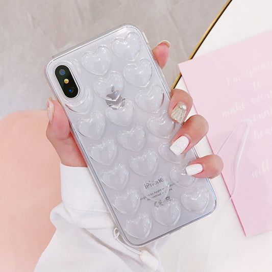 LOVECOM 3D Love Heart Candy Color Phone Case For iPhone