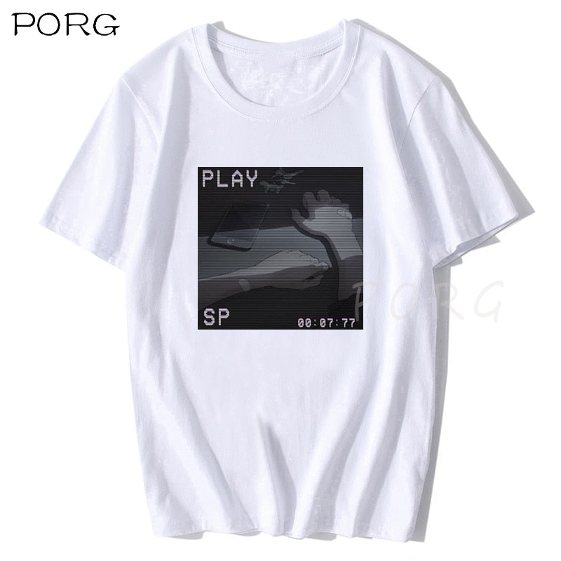 Men's Sad Retro Anime Crying Eyes Vaporwave T-Shirt