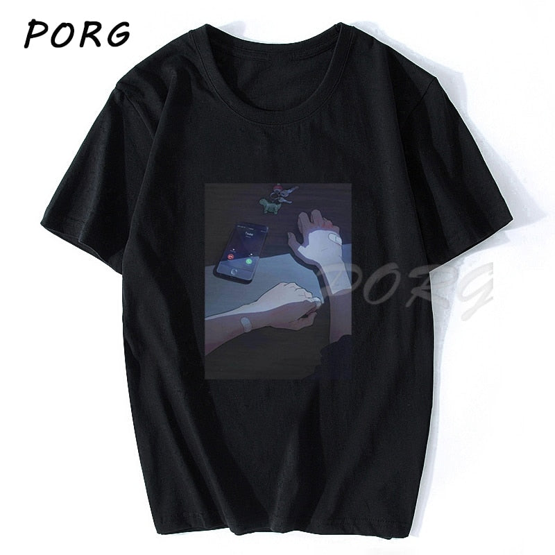 Men's Sad Retro Anime Crying Eyes Vaporwave T-Shirt