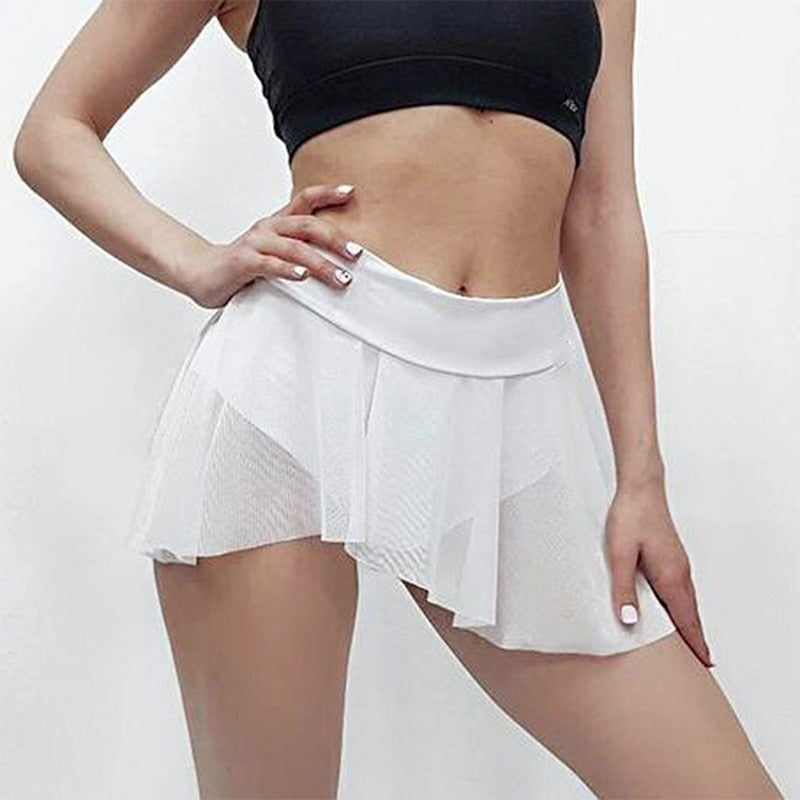 Women Summer Shorts Fitness Sexy Veil Skirt