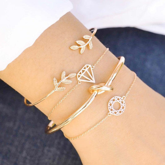 YADA Gifts Fashion Gold Leaves Bracelets&Bangles For Women