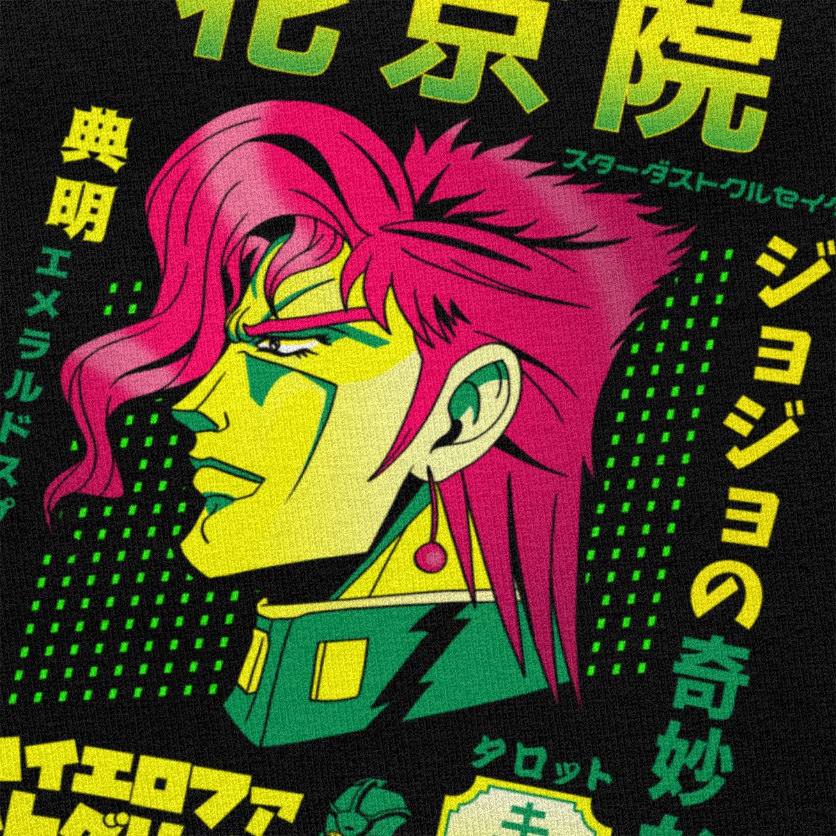 Fashion Jojo Bizarre Adventure T Shirt Men O-neck Short-Sleeve Noriaki Kakyoin T-shirt Japan Anime Manga Graphic Tee Cotton Tops