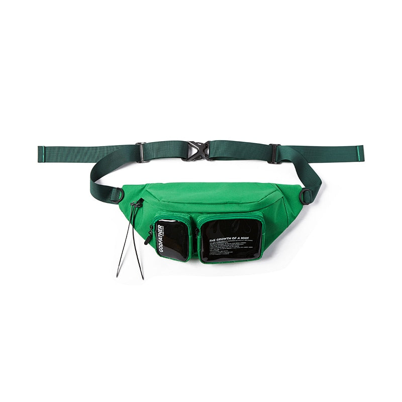 Multi-pocket Double Zipper Streetwear Waist Bag