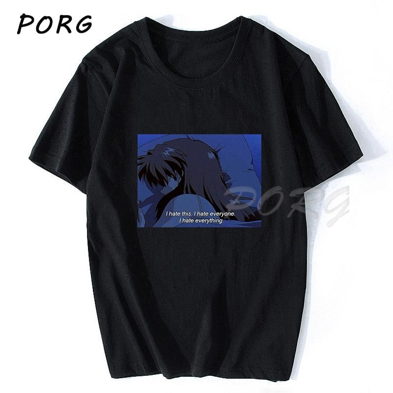 Men's Sad Retro Anime Crying Eyes Vaporwave T-Shirt