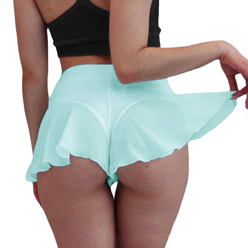 Women Summer Shorts Fitness Sexy Veil Skirt