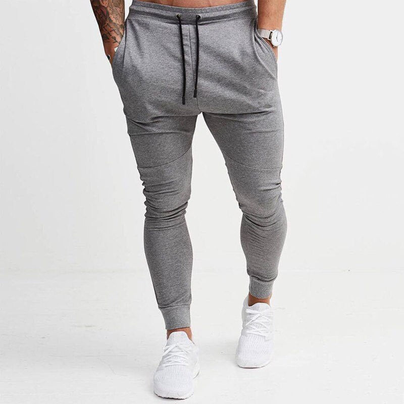 Men Jogger Sweatpants Gyms Fitness Bodybuilding Workout Cotton Trousers Sportswear