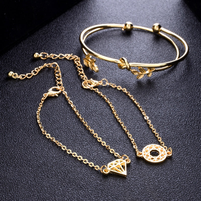 YADA Gifts Fashion Gold Leaves Bracelets&Bangles For Women