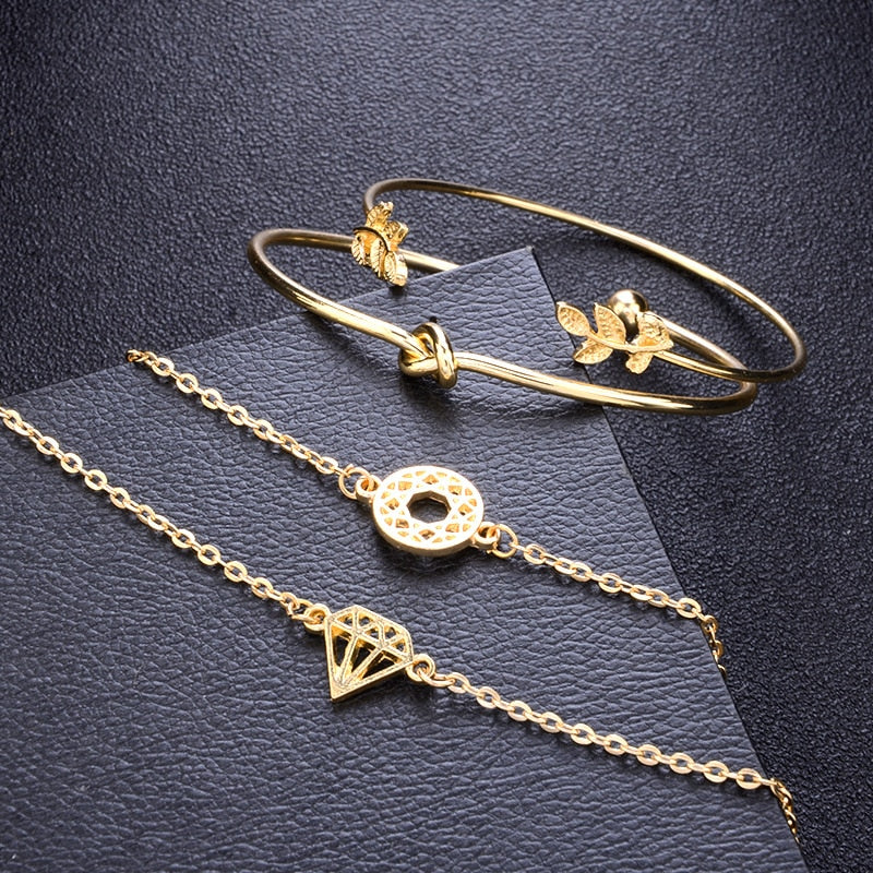 YADA Gifts Fashion Gold Leaves Bracelets&Bangles For Women