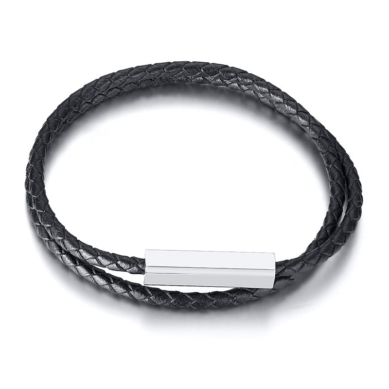 Personalized Leather Braided Bracelet for Men