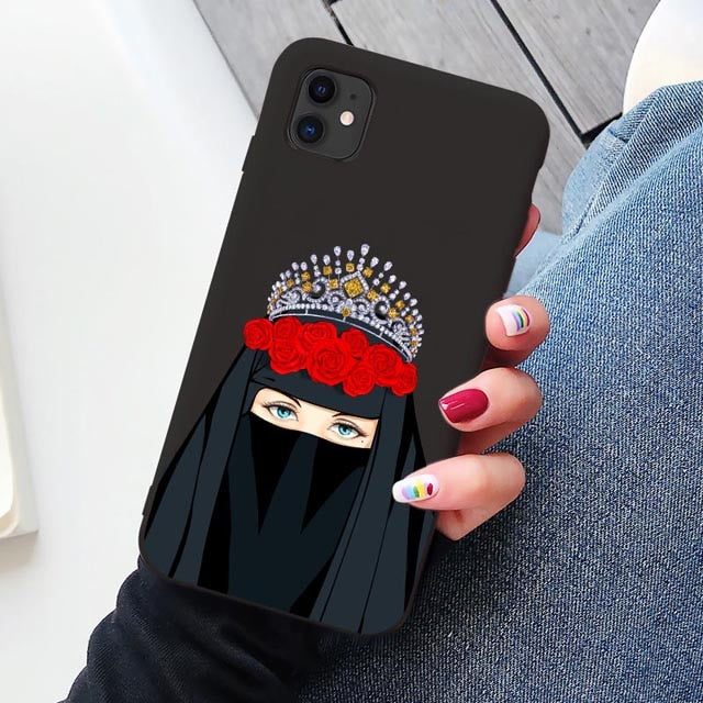 Woman Crown hijab Face Muslim Islamic beautiful Cases for iPhone