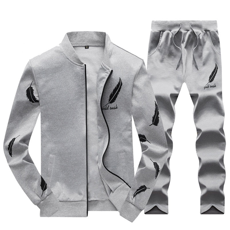 Mens ASALI Tracksuit Zipper Fleece Casual Men Set 3D Print Hoodie