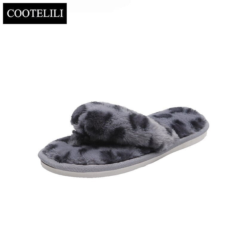 COOTELILI Woman Warm Platform Slippers