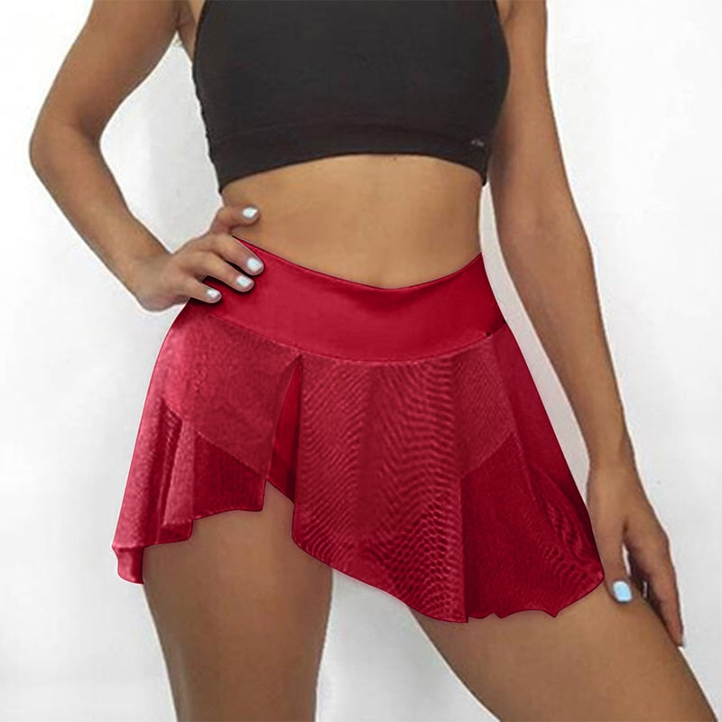 Women Summer Shorts Fitness Sexy Veil Skirt