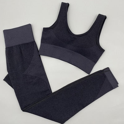 Gym Set Women Seamless Yoga Set Fitness Women Sport Set Workout Gym Clothing 2 Piece Sport Suit Women Sports Bras Leggings Women