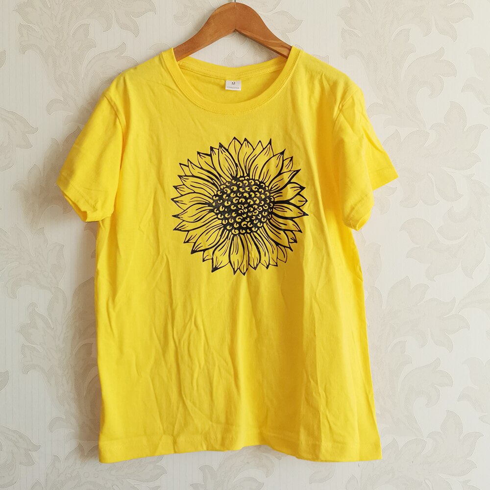 Womens Sunflower Aesthetic Grunge Short Sleeve T-shirt