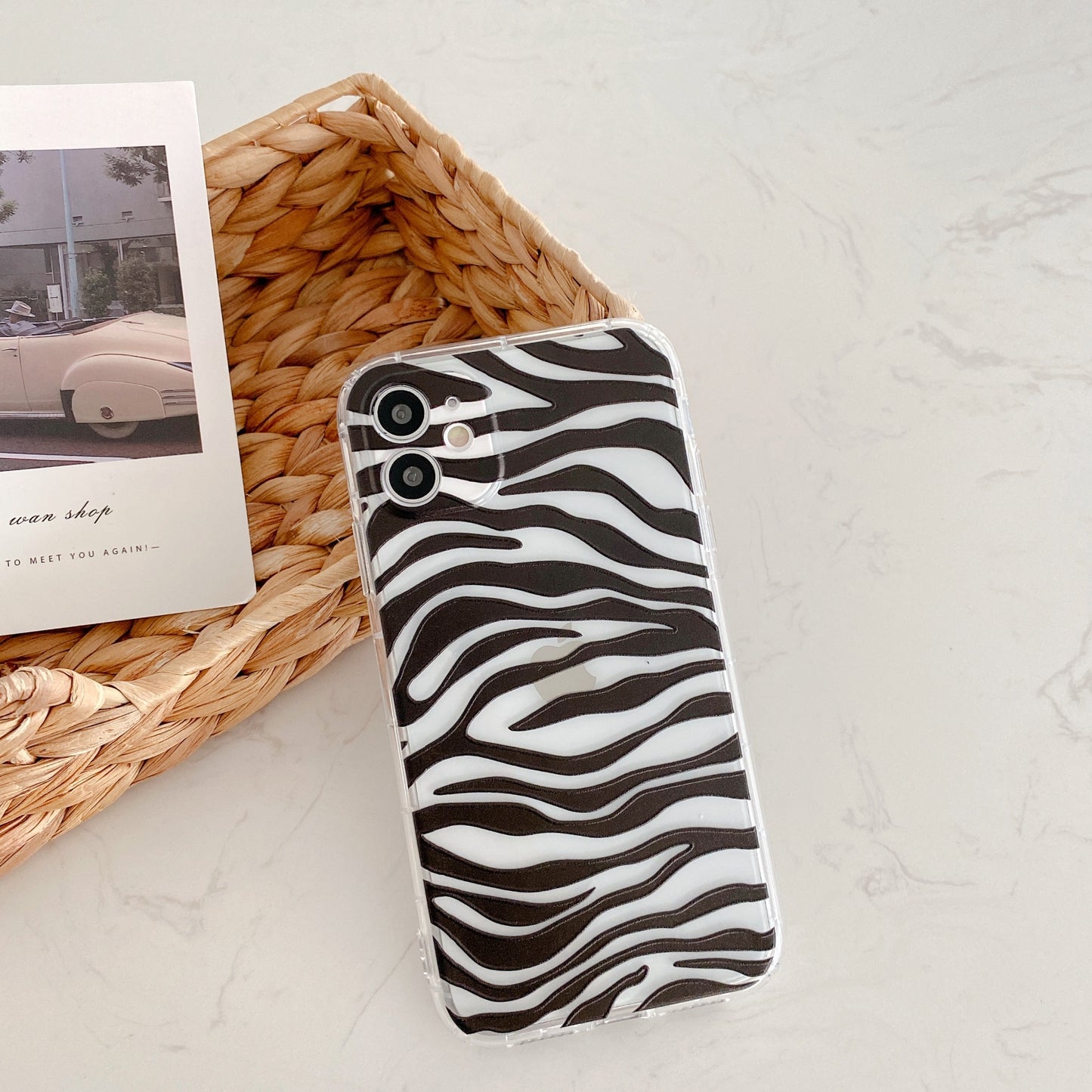 INS zebra cow partern phone case for iphone