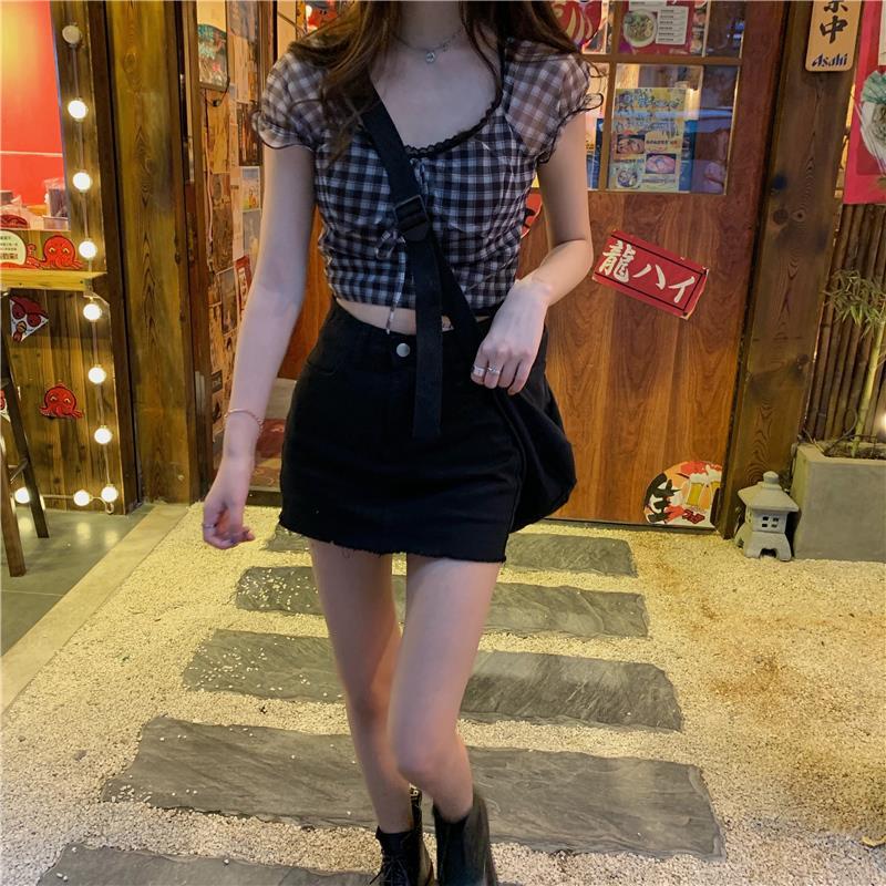 Womens Retro Plaid T-shirt