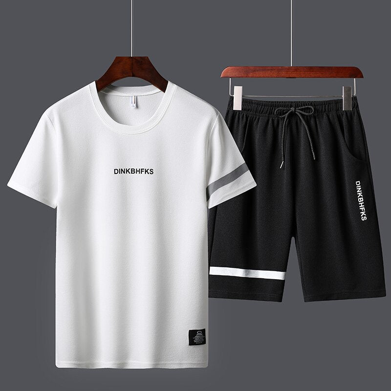 Men's T-shirts Shorts Sets Polyester Fashion Printed Outwear