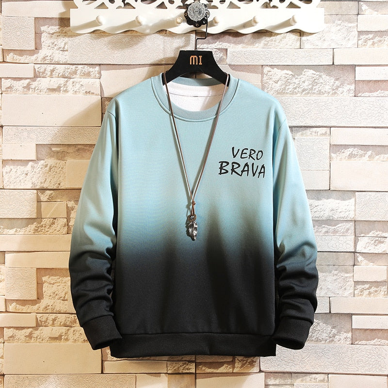 Men Sweatshirts Fashion Gradient Sweaters