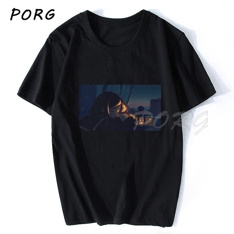 Men's Sad Retro Anime Crying Eyes Vaporwave T-Shirt