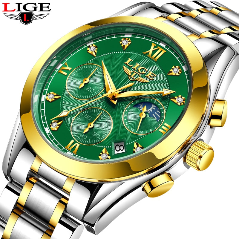 New LIGE Gold Women Watch