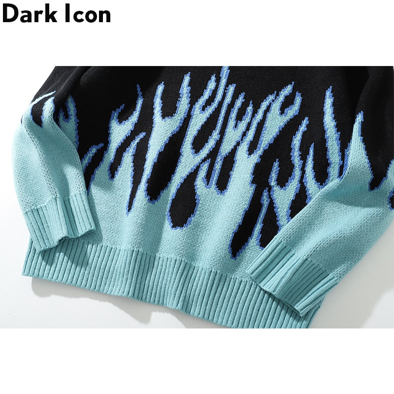 Men's DARK ICON Blue Flame Sweater