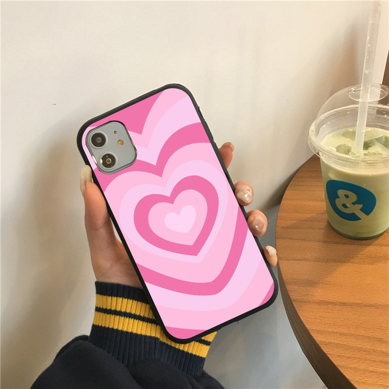 Cute Hot rainbow Heart shape Love soft silicon phone case For iphone