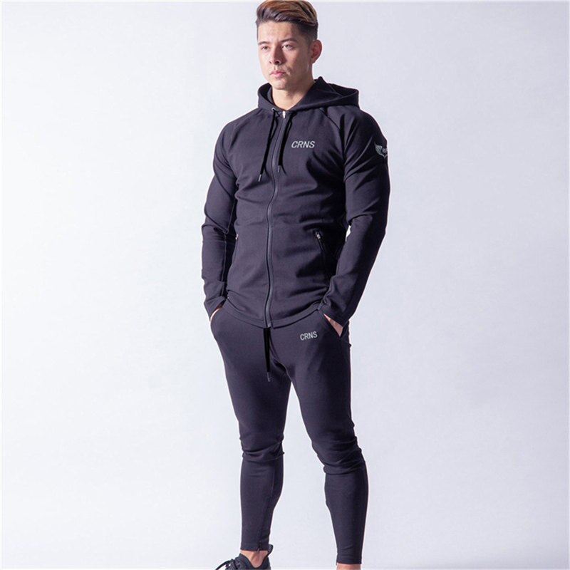 Men Leisure training fitness Brand Sportwear Tracksuit Set