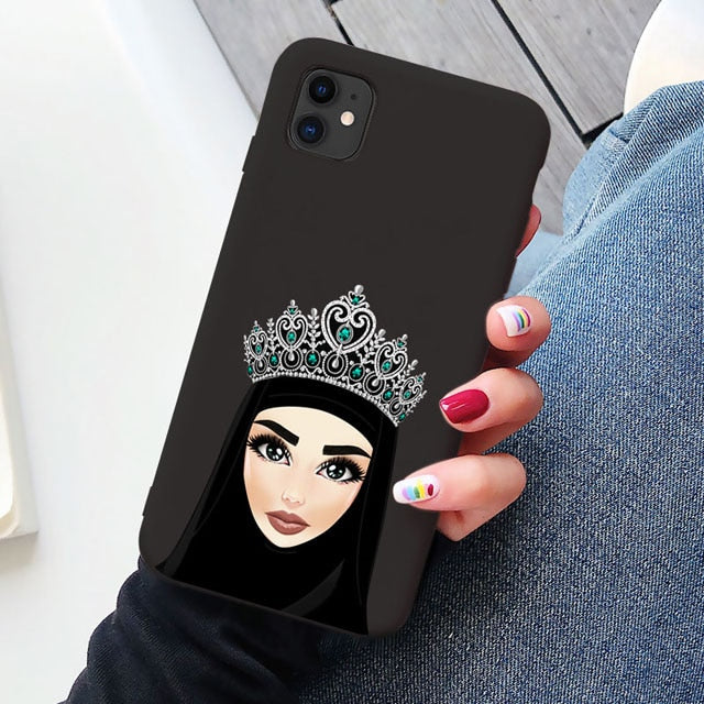 Woman Crown hijab Face Muslim Islamic beautiful Cases for iPhone