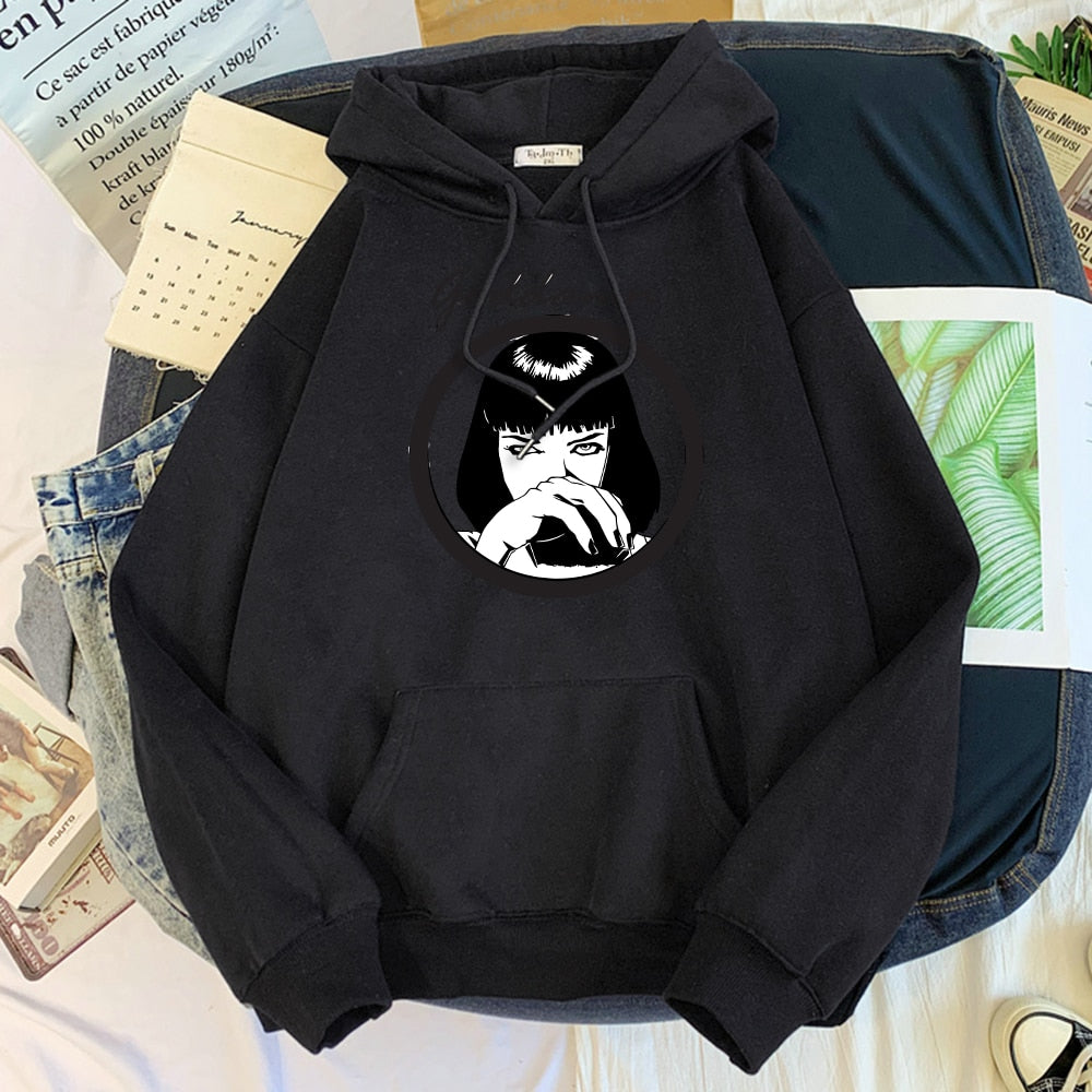 Female Cartoon Little Devil Girl Warm Hoodies