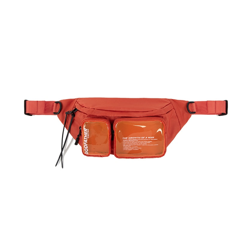 Multi-pocket Double Zipper Streetwear Waist Bag