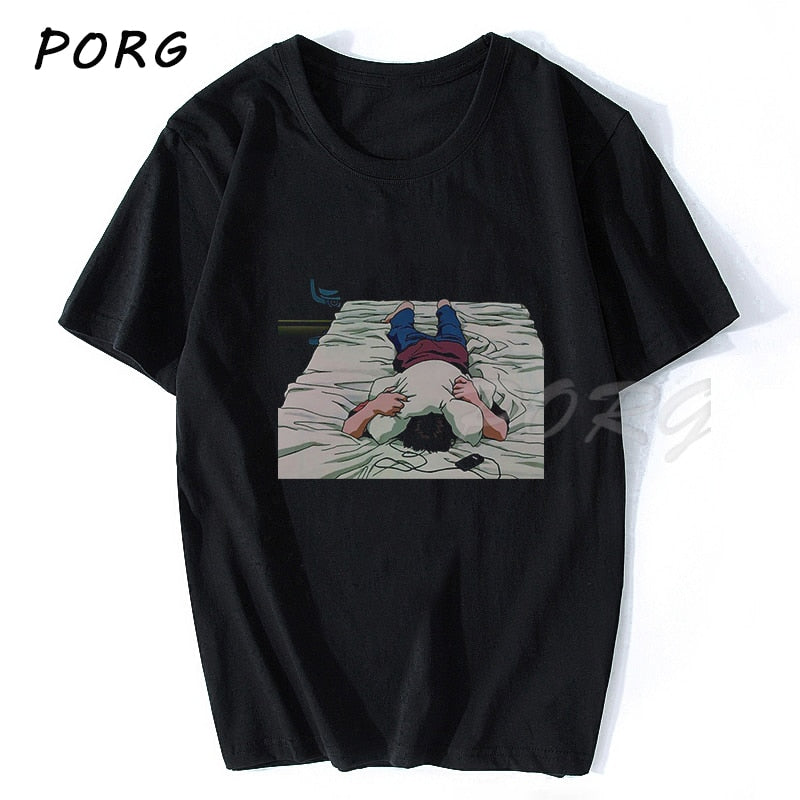 Men's Sad Retro Anime Crying Eyes Vaporwave T-Shirt