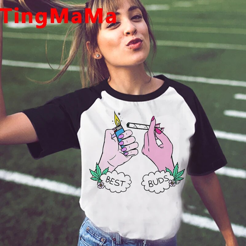 Womens Marijuana Harajuku Bong T-shirts