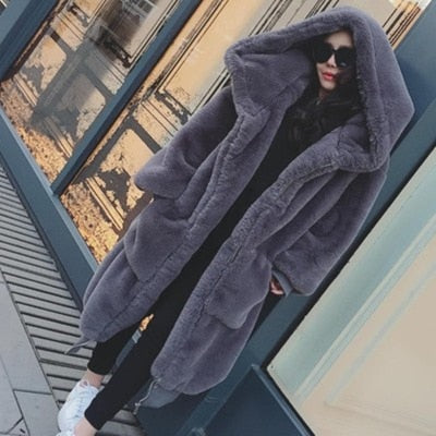 Oversized Winter Faux Fur Coat