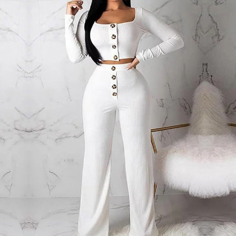 Women's Ribbed 2 Two Piece Set